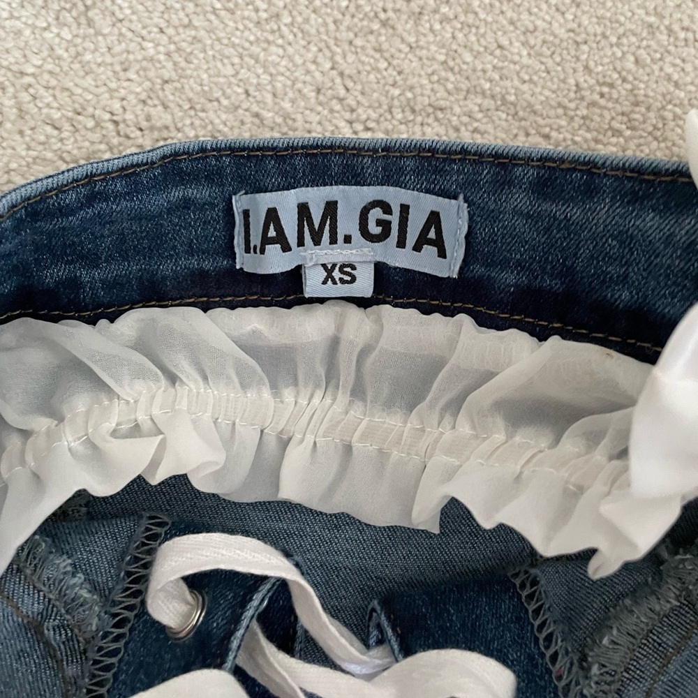 SOLD I.AM.GIA DENIM BUSTIER MILKMAID CORSET TOP - Picture 2 of 2